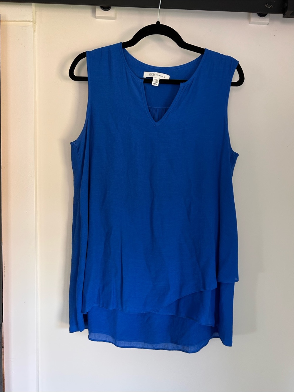 Women's Layered V-Neck Sleeveless Tank - Royal Blue